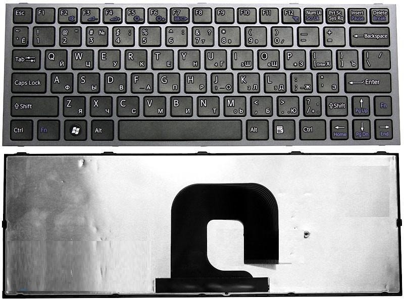 Клавиатура для ноутбука Sony Vaio VPC-YA, VPC-YB черная, рамка черная