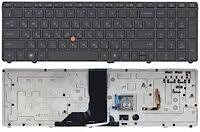 Клавиатура для ноутбука HP EliteBook 760P, 8760W, 8770P, 8770W черная, с рамкой, с джойстиком