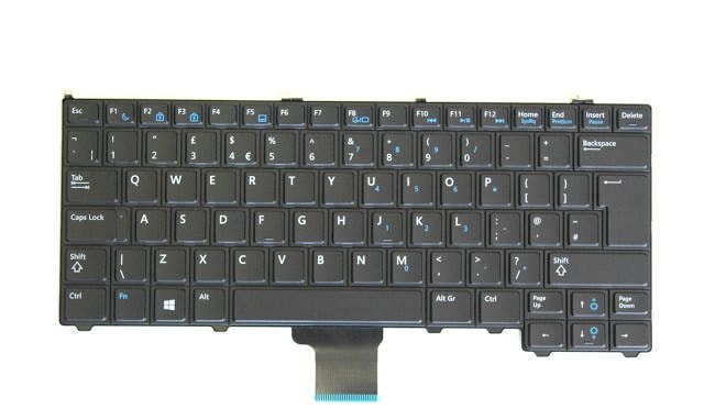 Клавиатура для ноутбука Dell Latitude E7000, E7240, E7440 черная, с подсветкой