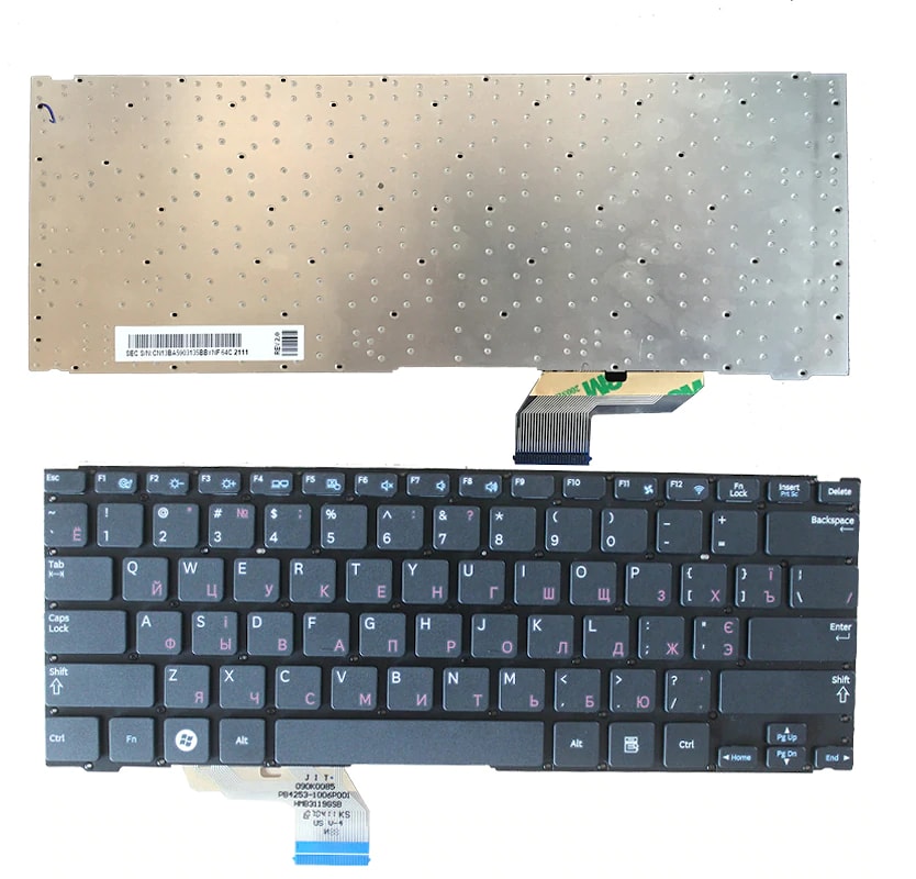 Клавиатура для ноутбука Samsung NP350U2A, NP350U2B черная, без рамки