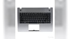 Клавиатура для ноутбука Asus N46 черная, верхняя панель в сборе (серебряная)