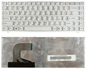 Клавиатура для ноутбука Sony Vaio VGN-CR серебряная, с рамкой