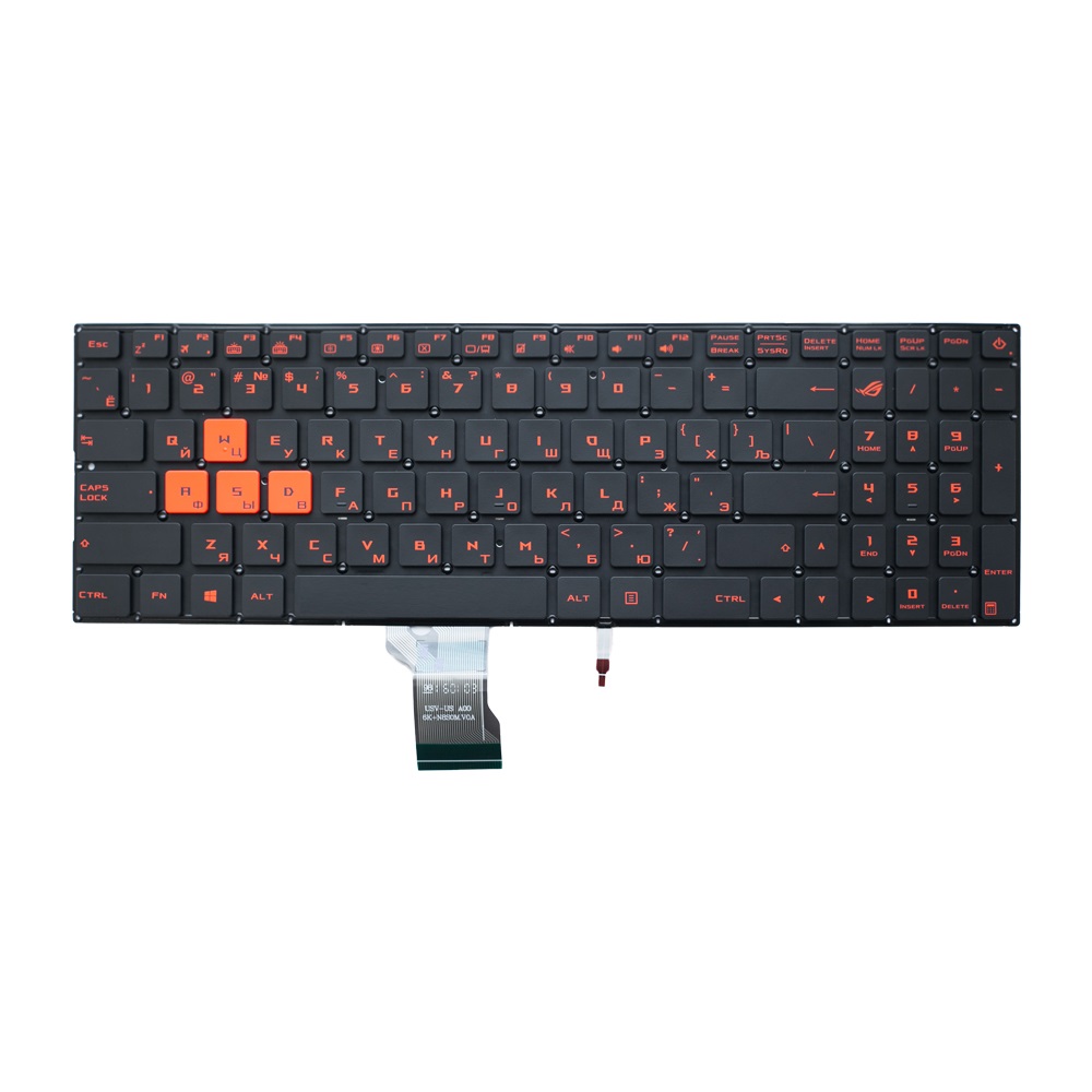 Клавиатура Asus Rog Strix GL702VI черная, кнопки красные, с подсветкой  
