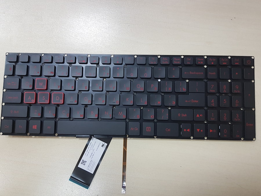 Клавиатура для ноутбука Acer Aspire VX5-591G, VX5-591, VX15, VN7-593, G9-591G черная, красные кнопки, с подсветкой
