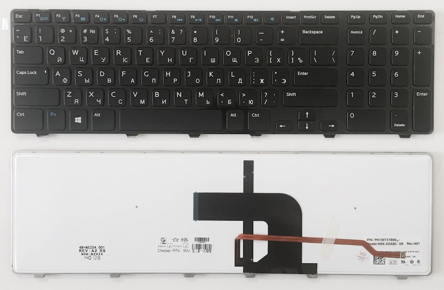 Клавиатура для ноутбука Dell Inspiron 15-3721, 15R-5721, 15R-5737 черная, с подсветкой