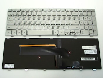 Клавиатура Dell Inspiron 15-7000,15-7537 серебряная, с подсветкой