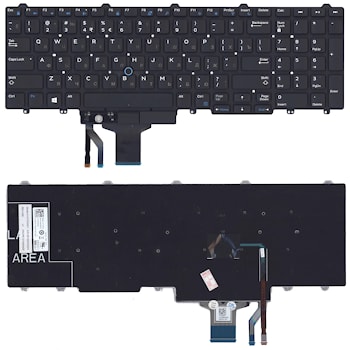 Клавиатура Dell Latitude E5550, E5570 черная, с подсветкой