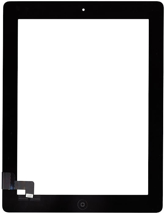 iPad 2 - тачскрин, черный с клавишей HOME, вставкой для камеры и проклейкой