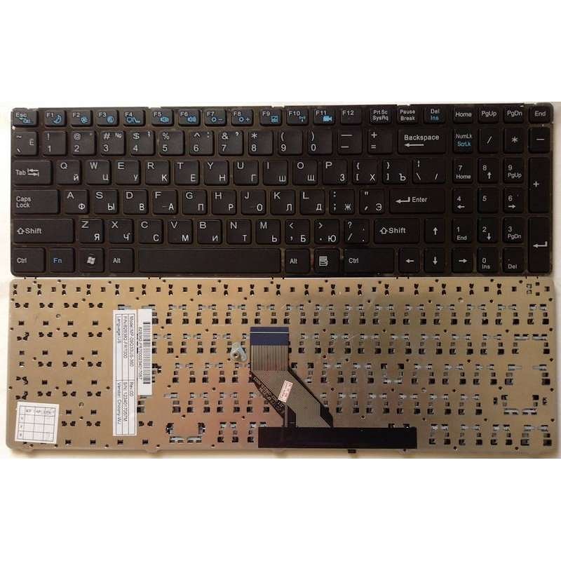 Клавиатура для ноутбука DNS 0157894, 0157896, 0157899, 0157900, MP-09Q36SU-360, 82B382-FR7025 черная, с рамкой