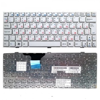 Клавиатура DNS MP-08J66SU-430, 6-80-M1100-281-1, Clevo M1100 белая, с рамкой