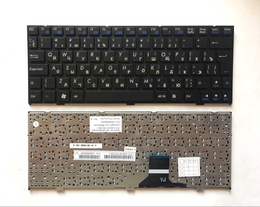 Клавиатура для ноутбука DNS MP-08J66SU-430, 6-80-M1100-281-1, Clevo M1100 черная, без рамки
