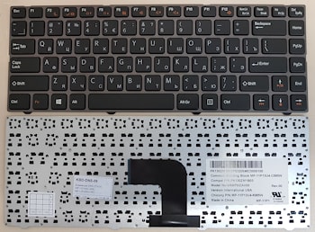 Клавиатура DNS QTA10, MP-11P16SU-6981, MP-11P16SU-C851 черная, с серой рамкой