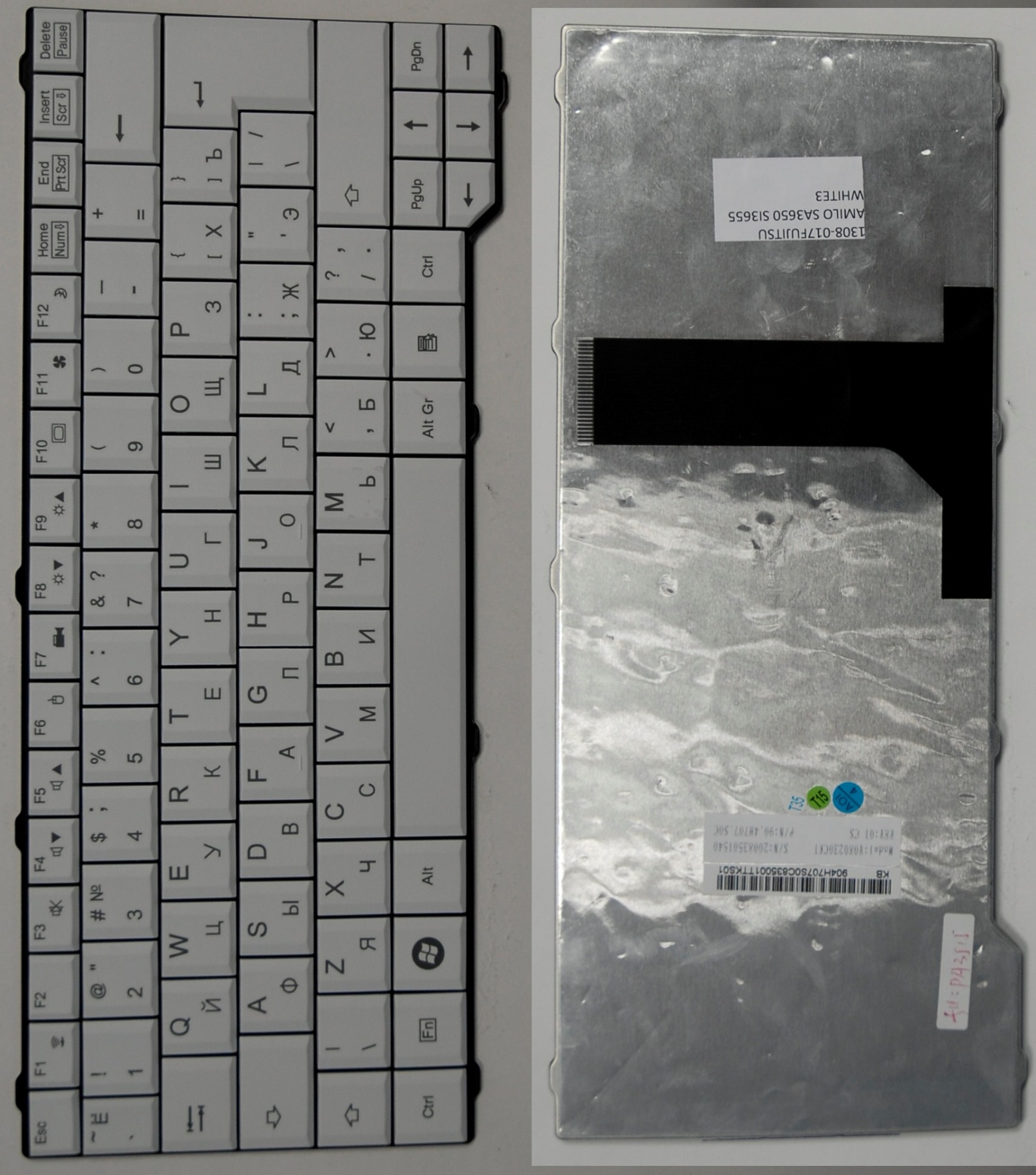 Клавиатура для ноутбука Fujitsu-Siemens Amilo SA3650, SI3655, V6505, V6515, V6535, V6545, LI3710, PA3575, PI3525, PA3553, PA3515 белая  