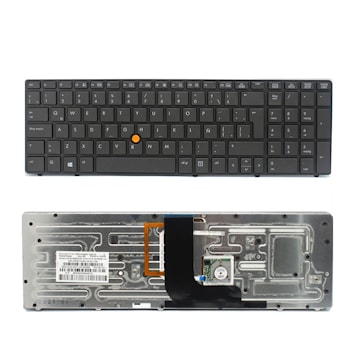 Клавиатура для ноутбука HP EliteBook 8560w черная, с рамкой, с подсветкой
