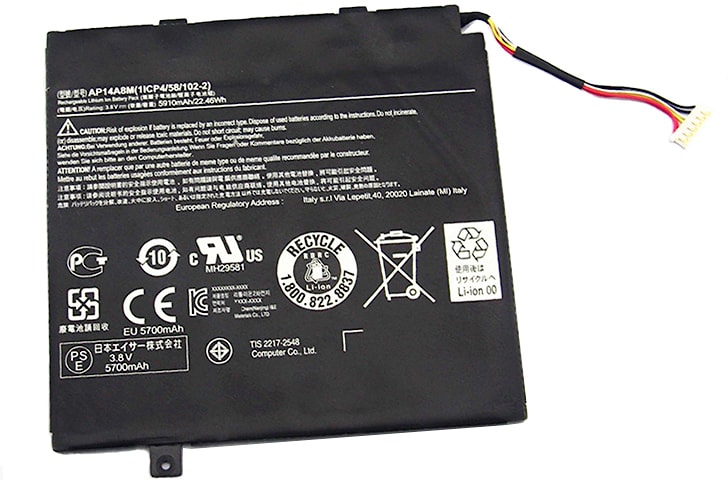 Аккумулятор Acer Swith 10 SW5, Switch 10e SW3, Iconia Tab 10 A3-20, A3-30 (AP14A4M), 22Wh, 3.8V, ORG