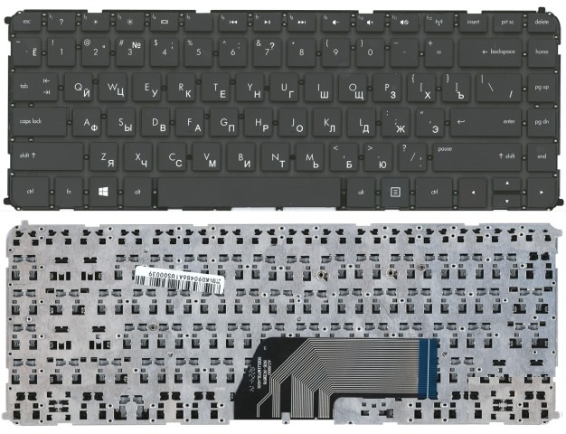 Клавиатура HP ENVY Ultrabook 6-1000 черная, без рамки  