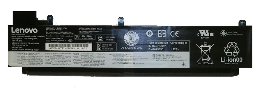 Аккумулятор для Lenovo ThinkPad T460s, T470s (00HW022), 24Wh, 11.25V