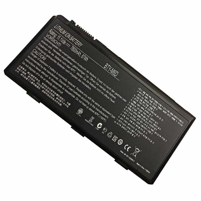 Аккумулятор для MSI GT60, GT70, GT660, GT663, GT670, GT680, GT683, GT685, GT685R, GT760, GT780, GT783, GX660,GX680,GX780,(BTY-M6D),87Wh,7800mAh, 11.1V