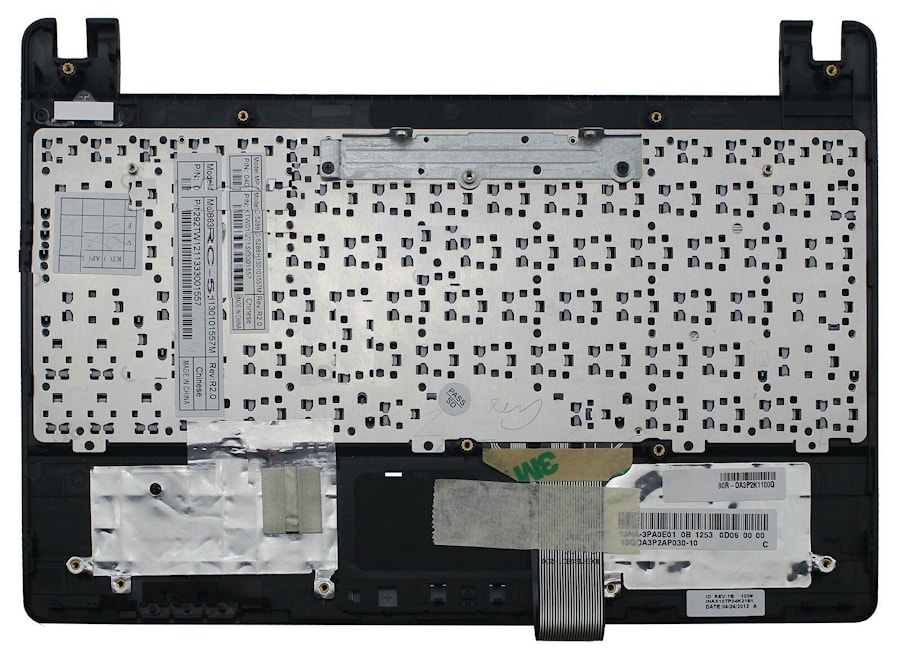 Клавиатура для ноутбука Asus Eee PC X101, X101H, X101CH, R11CX черная, верхняя панель в сборе (черная)