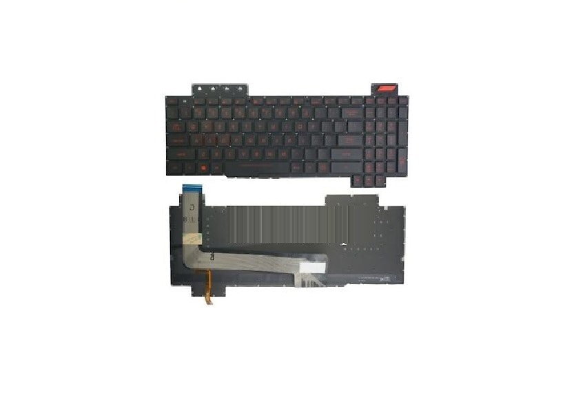 Клавиатура для ноутбука Asus FX63VM, FX63VD, FZ63VM, FZ63VD, ZX63VD, FX503 черная, красные кнопки, с подсветкой