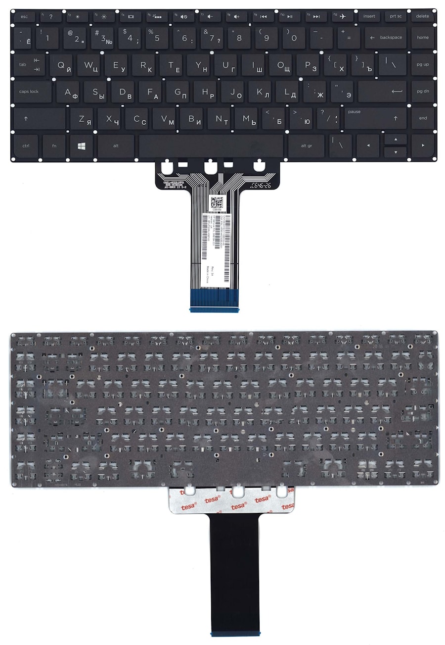 Клавиатура для ноутбука HP Pavilion 14-AB 14-AL 14-AV черная, без рамки