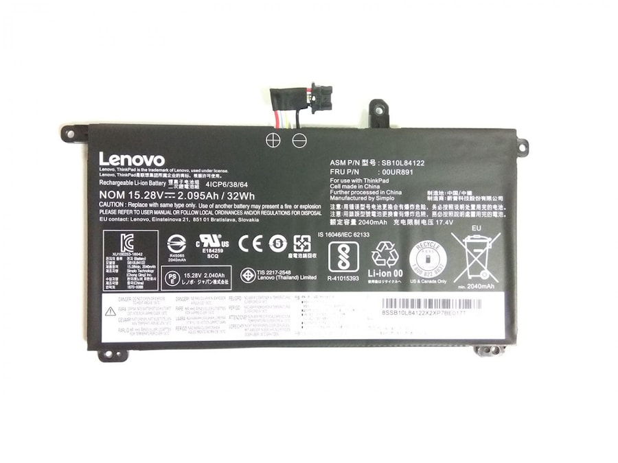 Аккумулятор для Lenovo ThinkPad P51s внутренний, T570, T580 (00UR892), 32Wh, 2095mAh, 15.28V