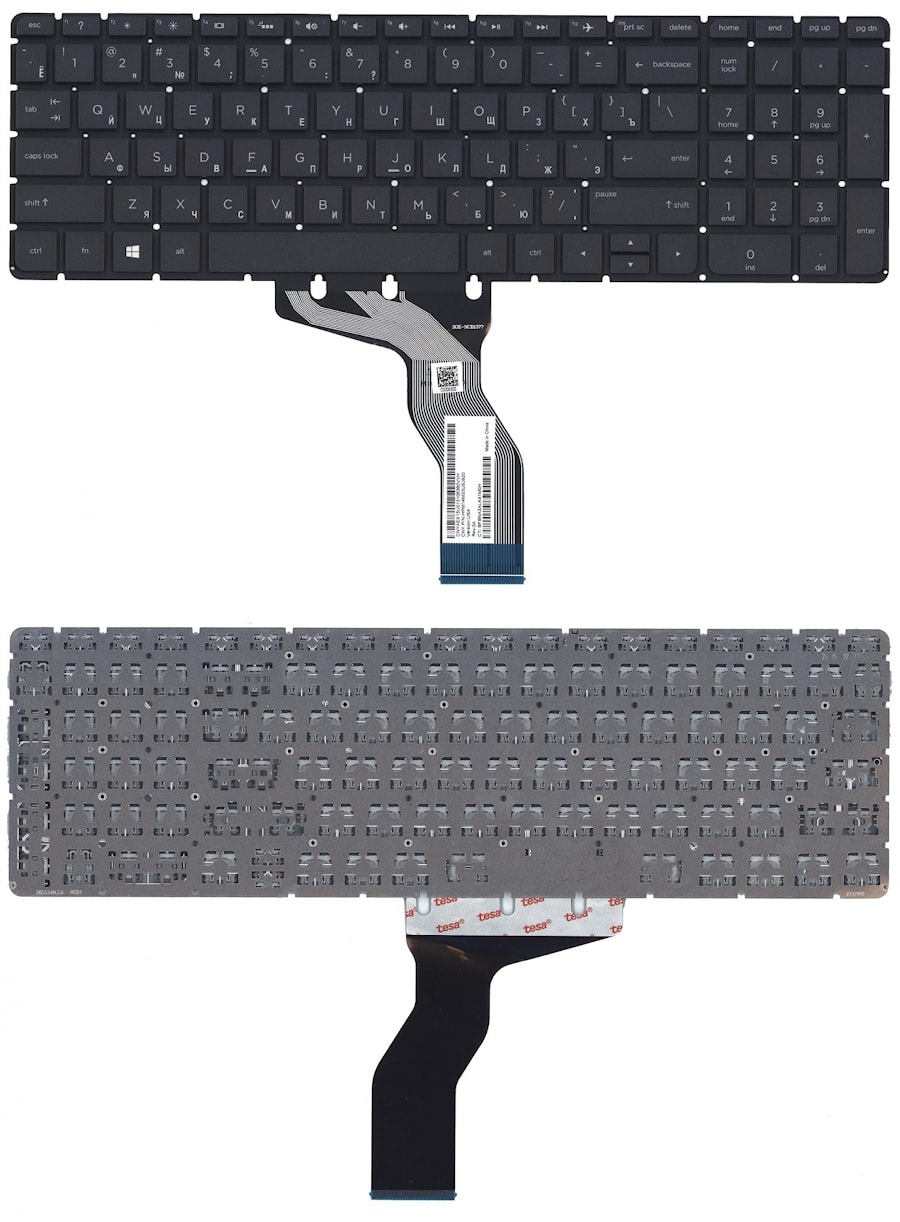 Клавиатура для ноутбука HP Pavilion 15-ab, 15-ae, 15-ak, 15-au, 15-bc, 15-cc, 15-cd, 15z-ab, 17-ab, 17-g, HP Omen 15-ax, 15-cb черная, без рамки