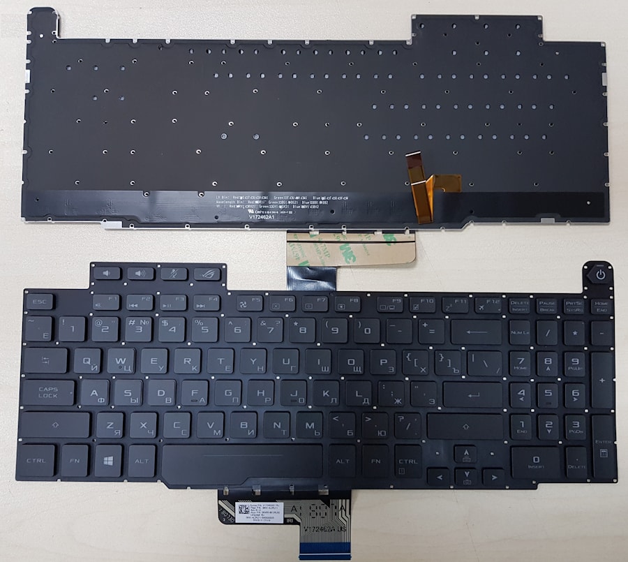 Клавиатура для ноутбука Asus GM501, GM501G, GM501GM, GM501GS, GM501S, GM501GM-WS74 черная, без рамки, с подсветкой