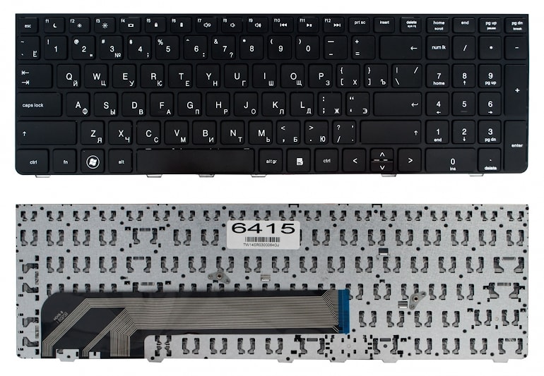 Клавиатура для ноутбука HP Probook 4530S, 4535S, 4730S черная, рамка черная