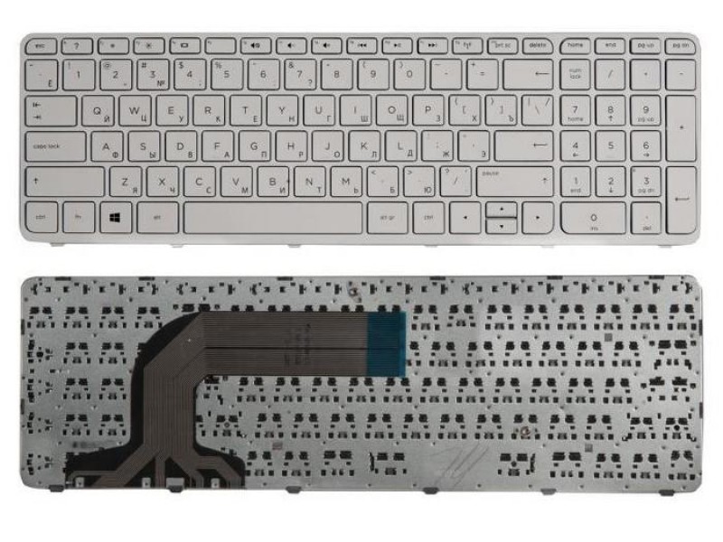 Клавиатура HP Pavilion 17, 17-E белая, с рамкой  