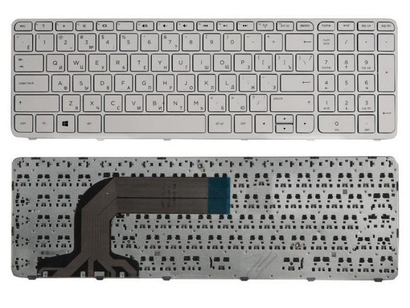 Клавиатура для ноутбука HP Pavilion 17, 17-E белая, с рамкой