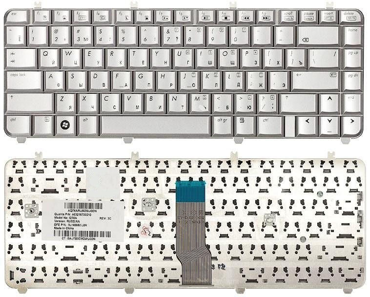 Клавиатура для ноутбука HP Pavilion DV5-1000 серебряная