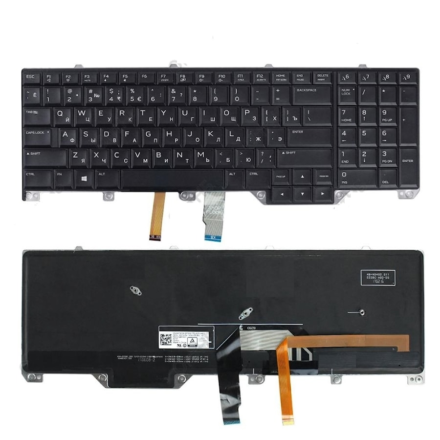 Клавиатура для ноутбука Dell Alienware M17, 17 R4, R5 черная, с подсветкой