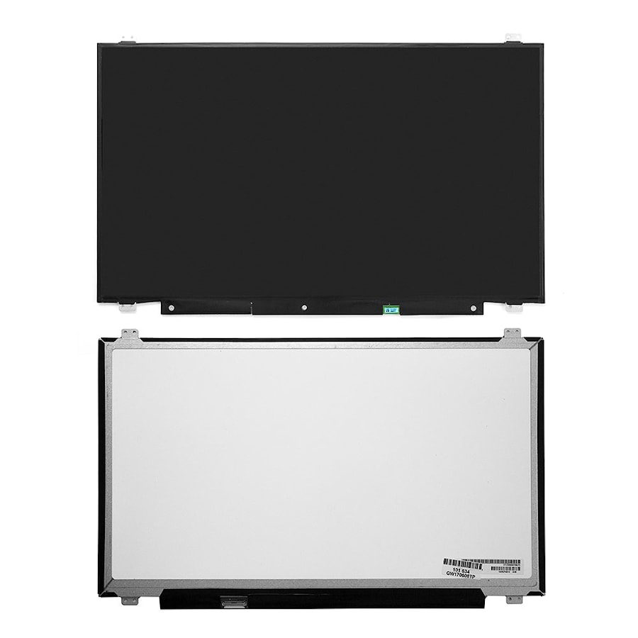 Матрица для ноутбука 17.3" 1920x1080 FHD, 30 pin eDP, Slim, LED, AHVA, крепления сверху/снизу (уши), матовая. PN: B173HAN01.0.