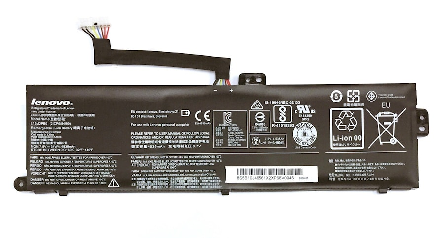 Аккумулятор для Lenovo Chromebook 100S, (L15L2PB0), 34Wh, 4510mAh, 7.6V