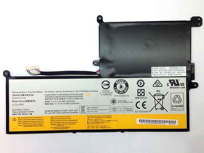 Аккумулятор для Lenovo Chromebook n20, (l13l3p61), 3200mAh, 11.1V