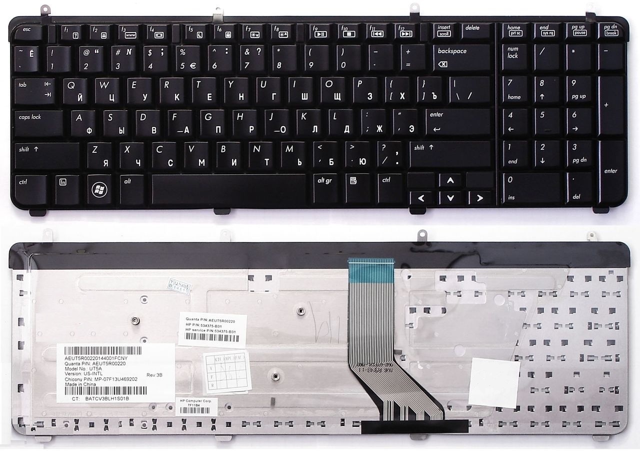Клавиатура HP Pavilion DV7 DV7-2000 DV7-2100 DV7-2200 DV7-3000 черная  