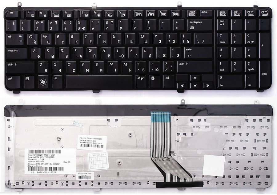 Клавиатура для ноутбука HP Pavilion DV7-2000 черная