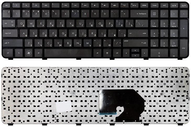 Клавиатура для ноутбука HP Pavilion DV7-6000 черная, с рамкой