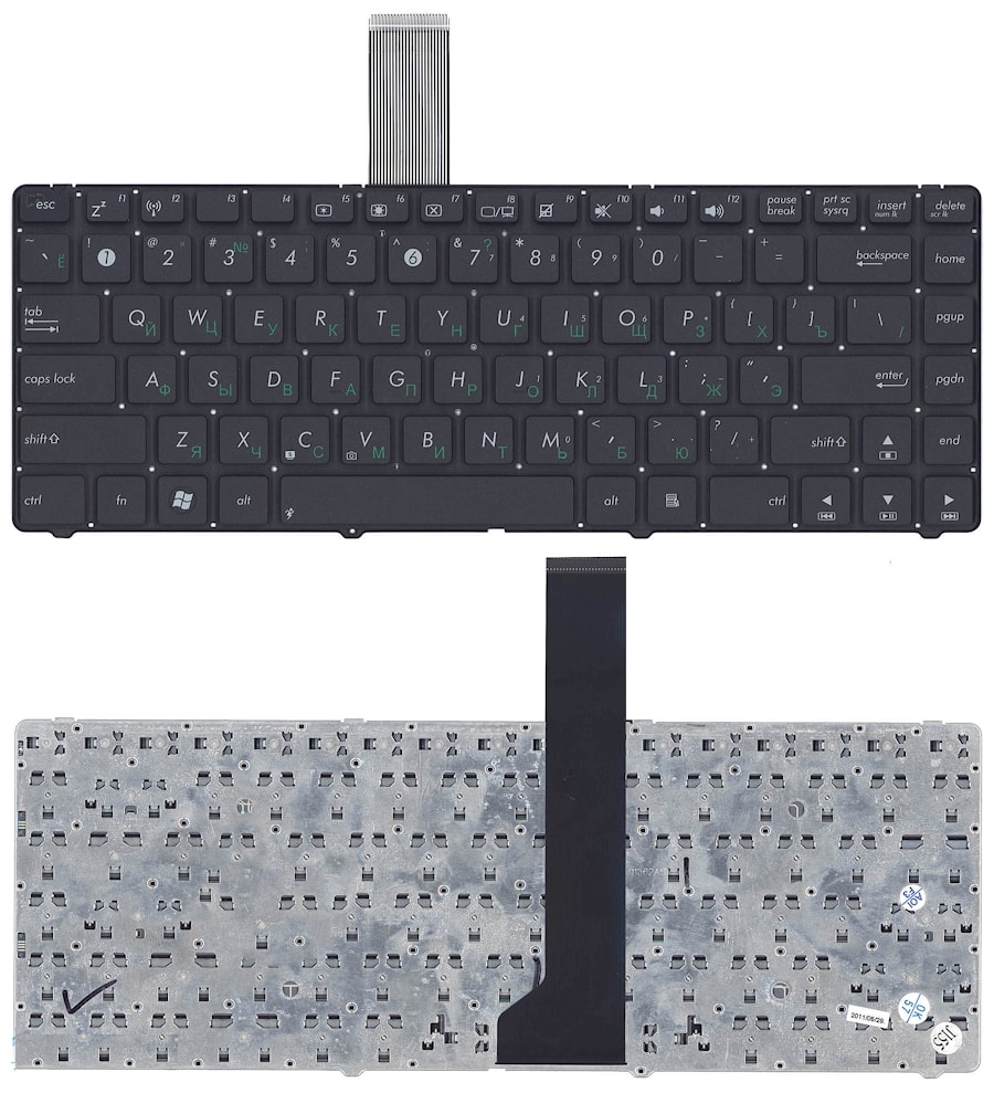 Клавиатура для ноутбука Asus A45, K45A, U44, A85, R400 черная, с рамкой