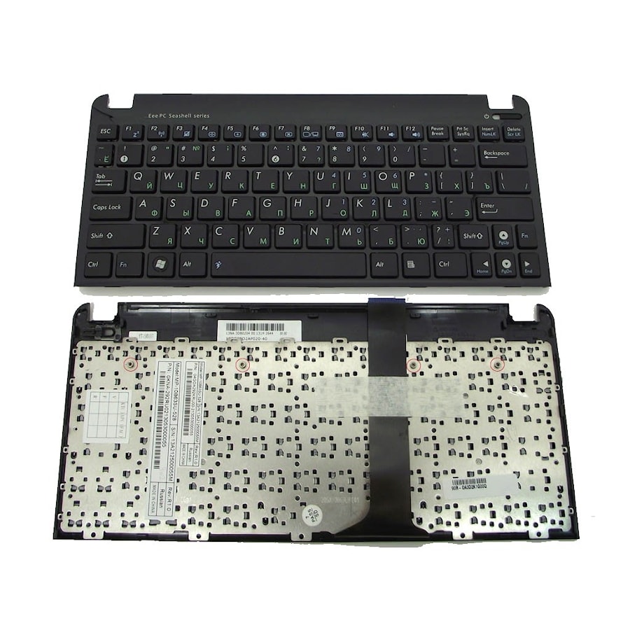 Клавиатура для ноутбука Asus Eee PC 1025, 1025C, 1025CE, 1060 черная, с рамкой