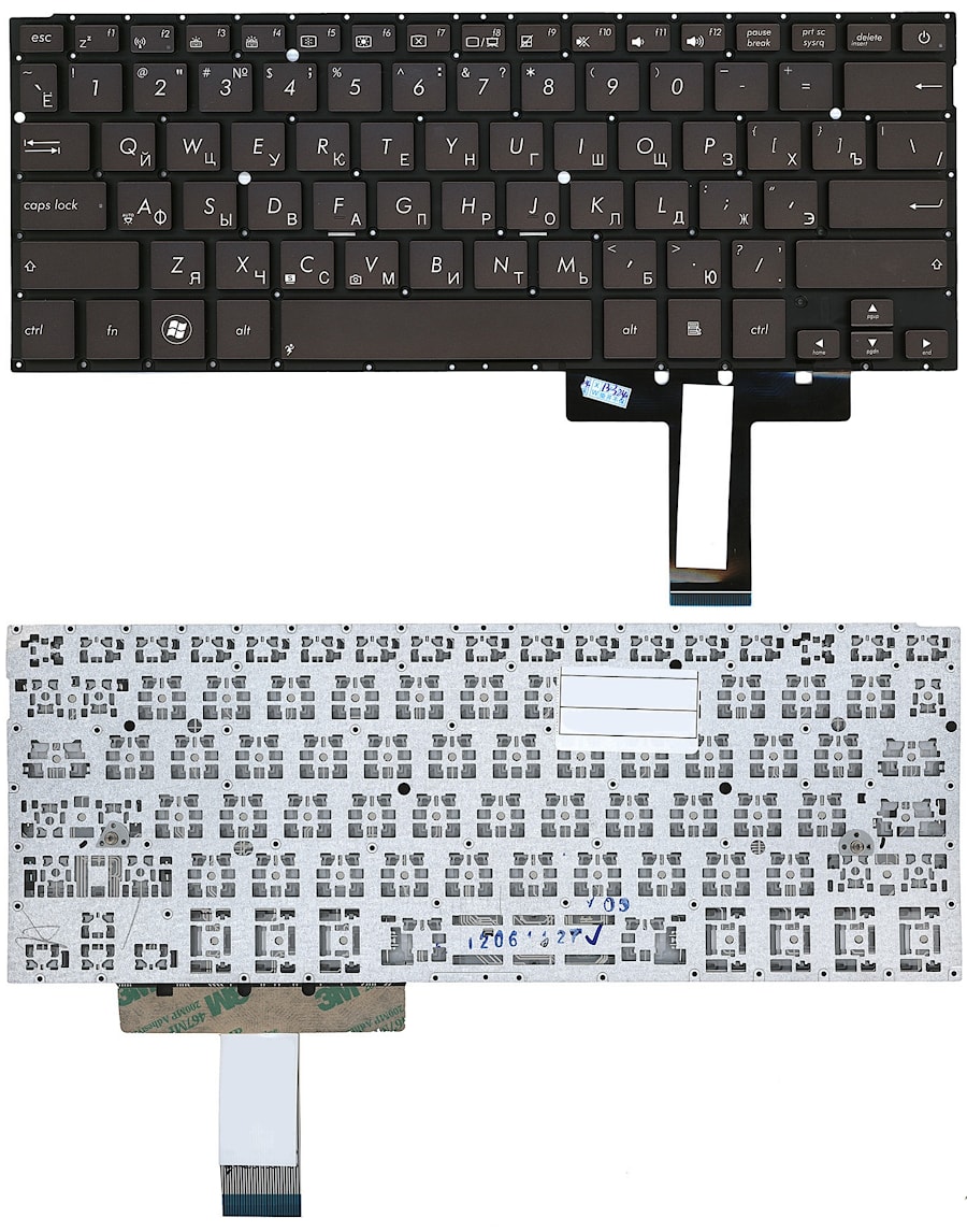 Клавиатура для ноутбука Asus UX31, UX31A черная, без рамки, с подсветкой