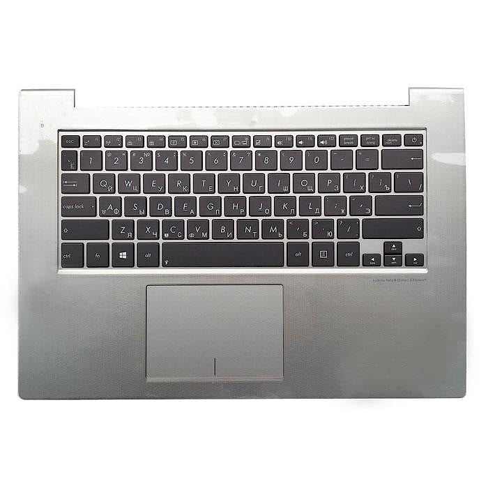 Клавиатура для ноутбука Asus UX42 черная, с подсветкой, верхняя панель в сборе