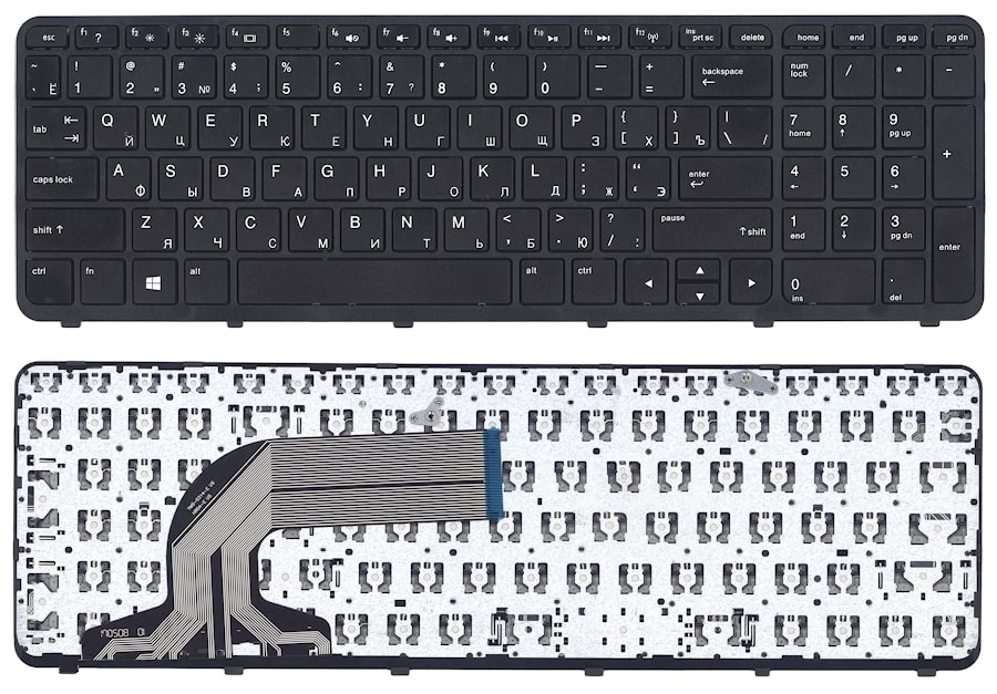 Клавиатура для ноутбука HP Probook 350 G1, 355 G2 черная, с рамкой
