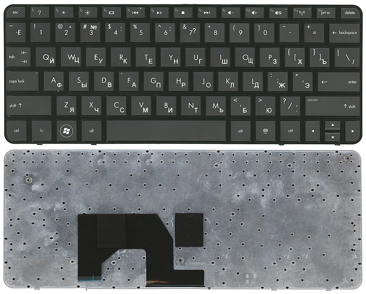 Клавиатура для ноутбука HP Mini 210-1000 черная, без рамки  