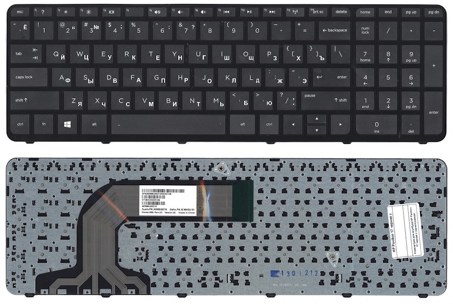 Клавиатура для ноутбука HP Pavilion 17, 17-E черная, без рамки