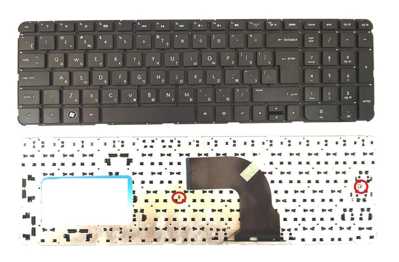 Клавиатура для ноутбука HP Pavilion DV7-7000 черная, без рамки, большой Enter  