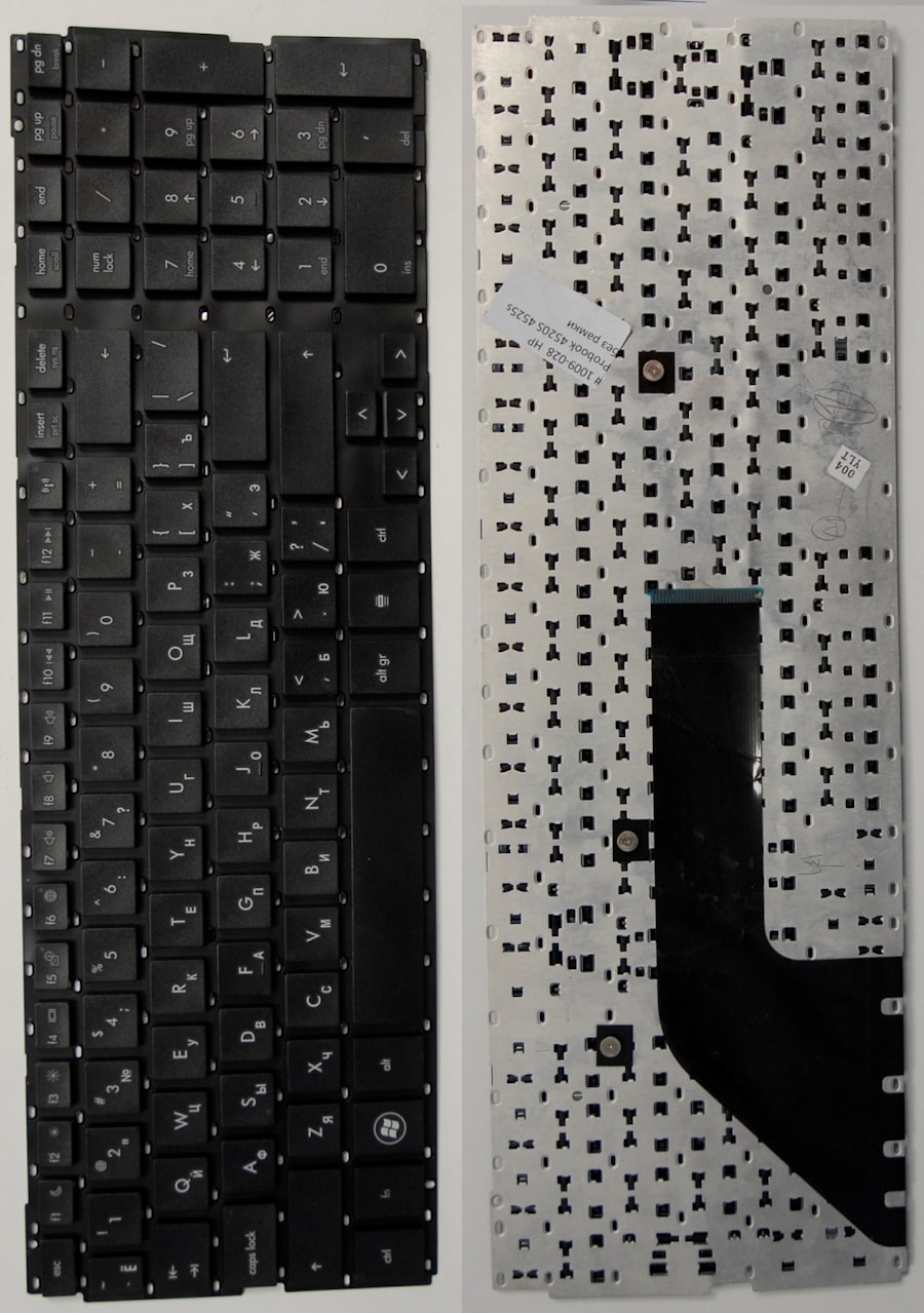 Клавиатура для ноутбука HP Probook 4520S, 4525s черная, без рамки