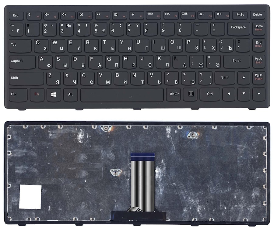 Клавиатура для ноутбука Lenovo IdeaPad G400S черная, с подсветкой