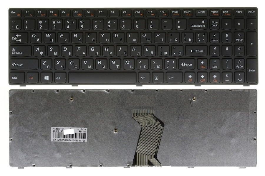 Клавиатура для ноутбука Lenovo IdeaPad G500, G505, G510, G700, G710, Windows 8 version, черная